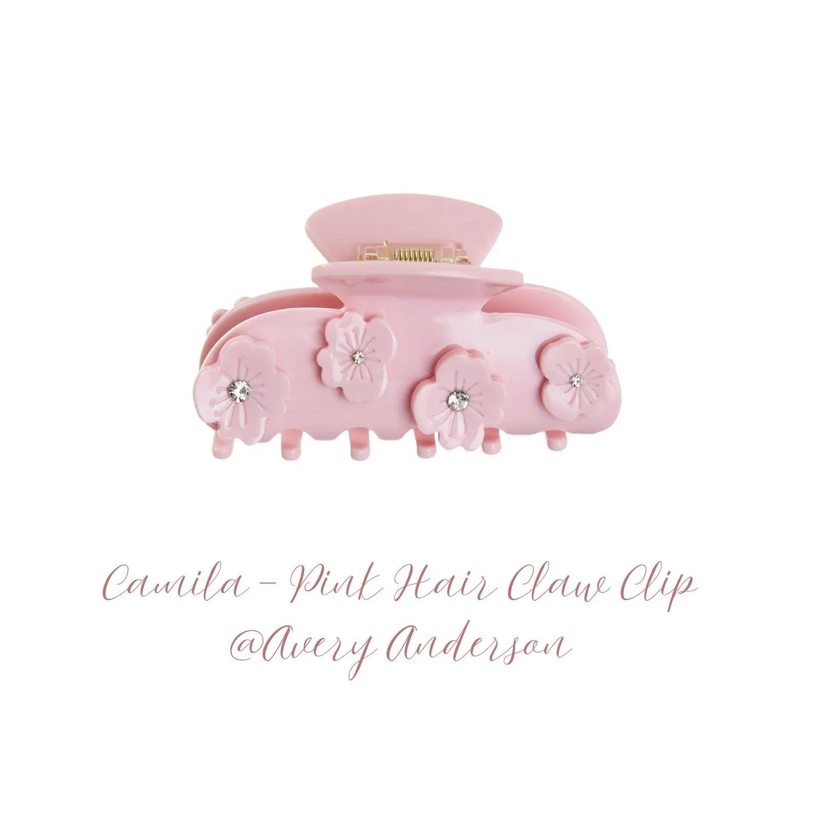 Avery Anderson Camila Pink Marble Hair Claw Clip Eco-Friendly Acetate Large Flower Clips for Fine & Thick Hair Strong Hold Stylish Jaw Clip Handmade in South Korea Gift Idea