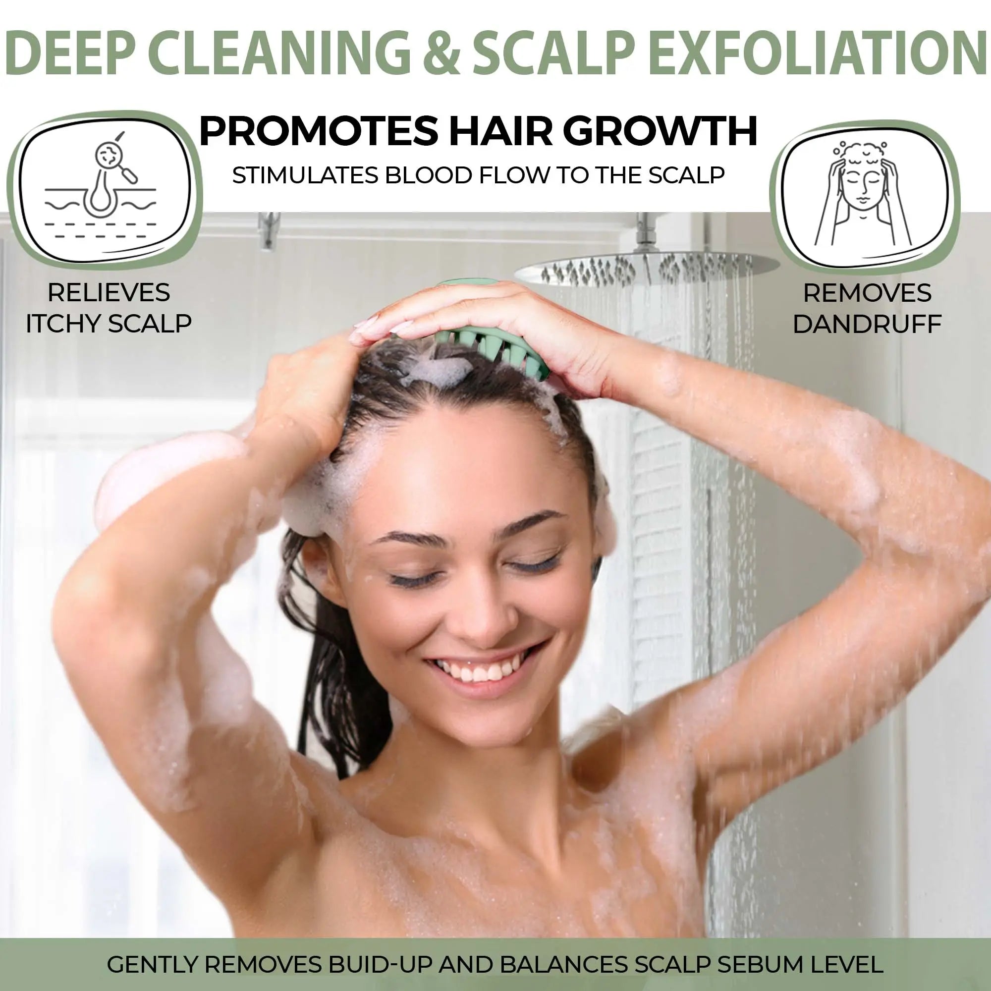 Scalp Massager Shampoo Brush - Silicon Scalp Scrubber