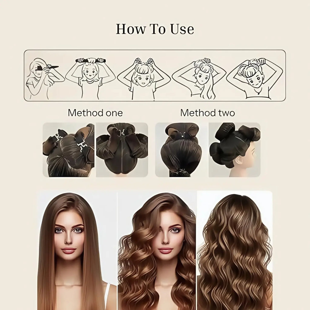 3-Piece Soft Hair Curlers Heatless Waver Kit, Non-Plug-In Manual Hair Styling Tool, Easy to Carry, Simple to Operate for Nighttime Wavy Curls
