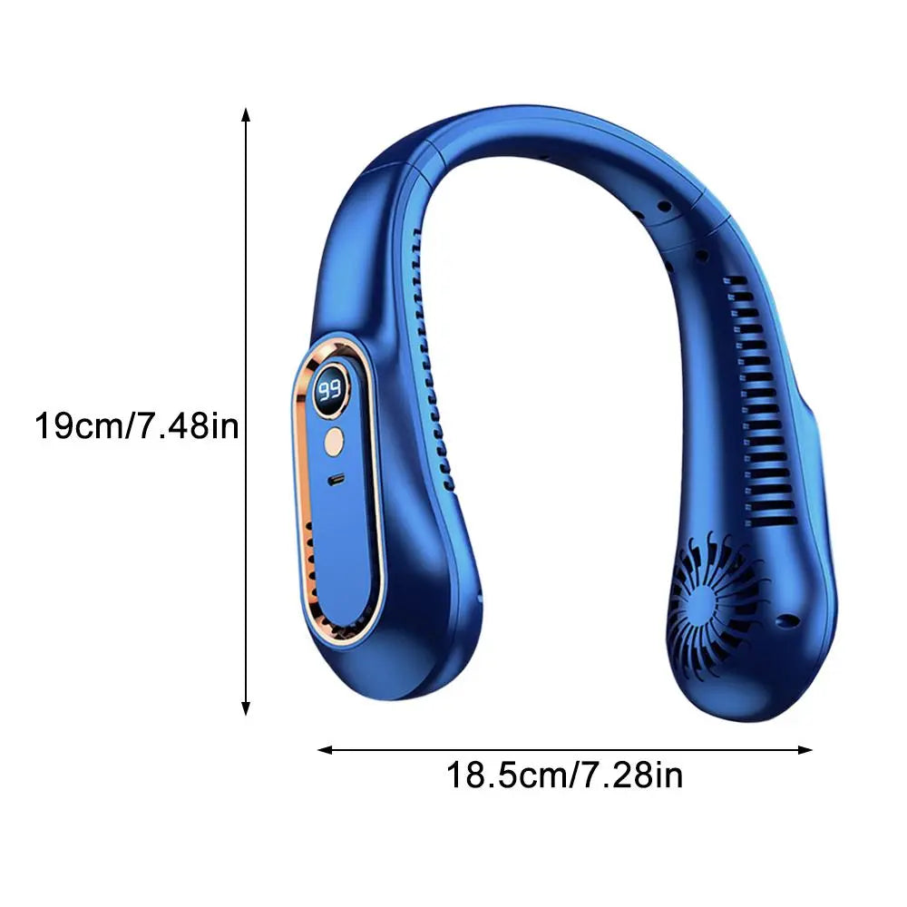 Portable Neck Fan, USB Rechargeable Neck Fan, Adjustable Speed Settings Neck Fan, Wearable Personal Fan, Personal Fan for Outdoor, Travel, Camping, Hiking