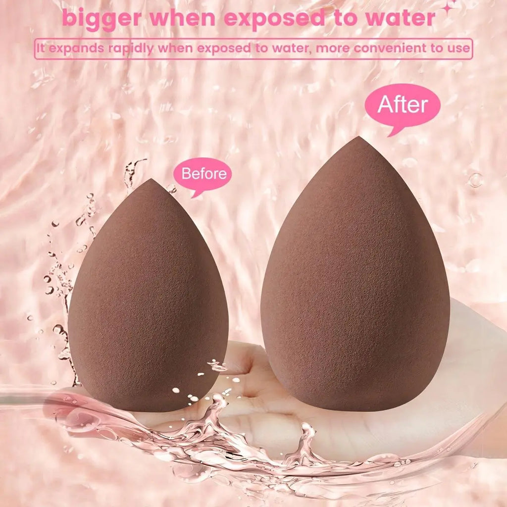Beauty Tool Set Includes Makeup Brush Sponge, Makeup Brushes, Beauty Blender, Finger Puffs, Cushion Compact, Powder Puff, Cleansing Puff, Hair Tie, Travel Bag, Makeup Tools Set
