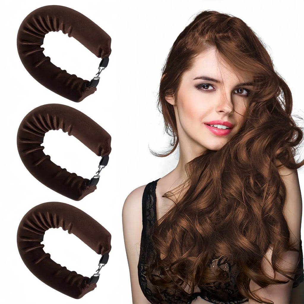 3-Piece Soft Hair Curlers Heatless Waver Kit, Non-Plug-In Manual Hair Styling Tool, Easy to Carry, Simple to Operate for Nighttime Wavy Curls
