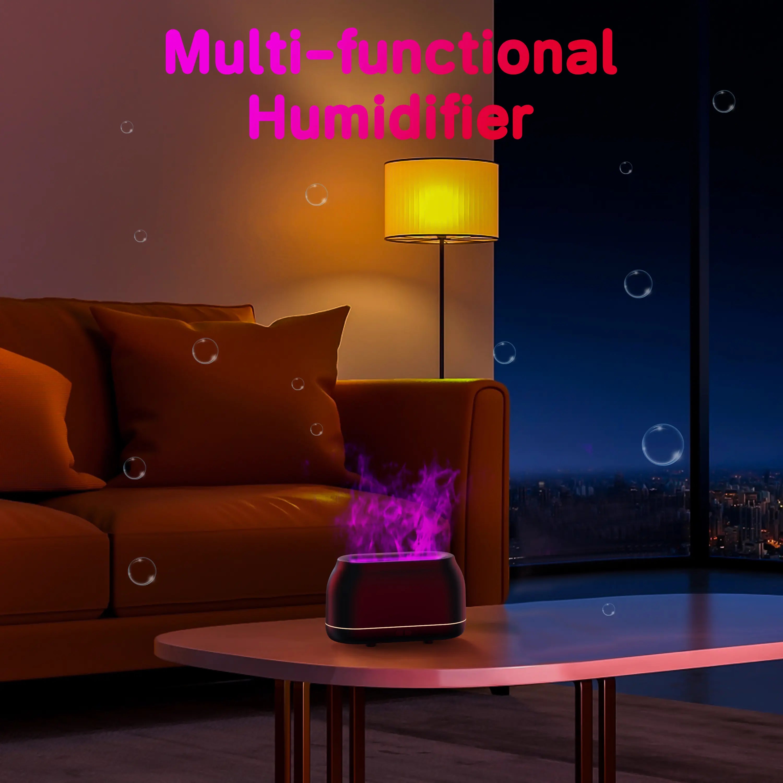 Silent 7-Color LED Flame Essential Oil Diffuser, Auto-Off Humidifier, 160Ml Capacity for Home, Office & Yoga