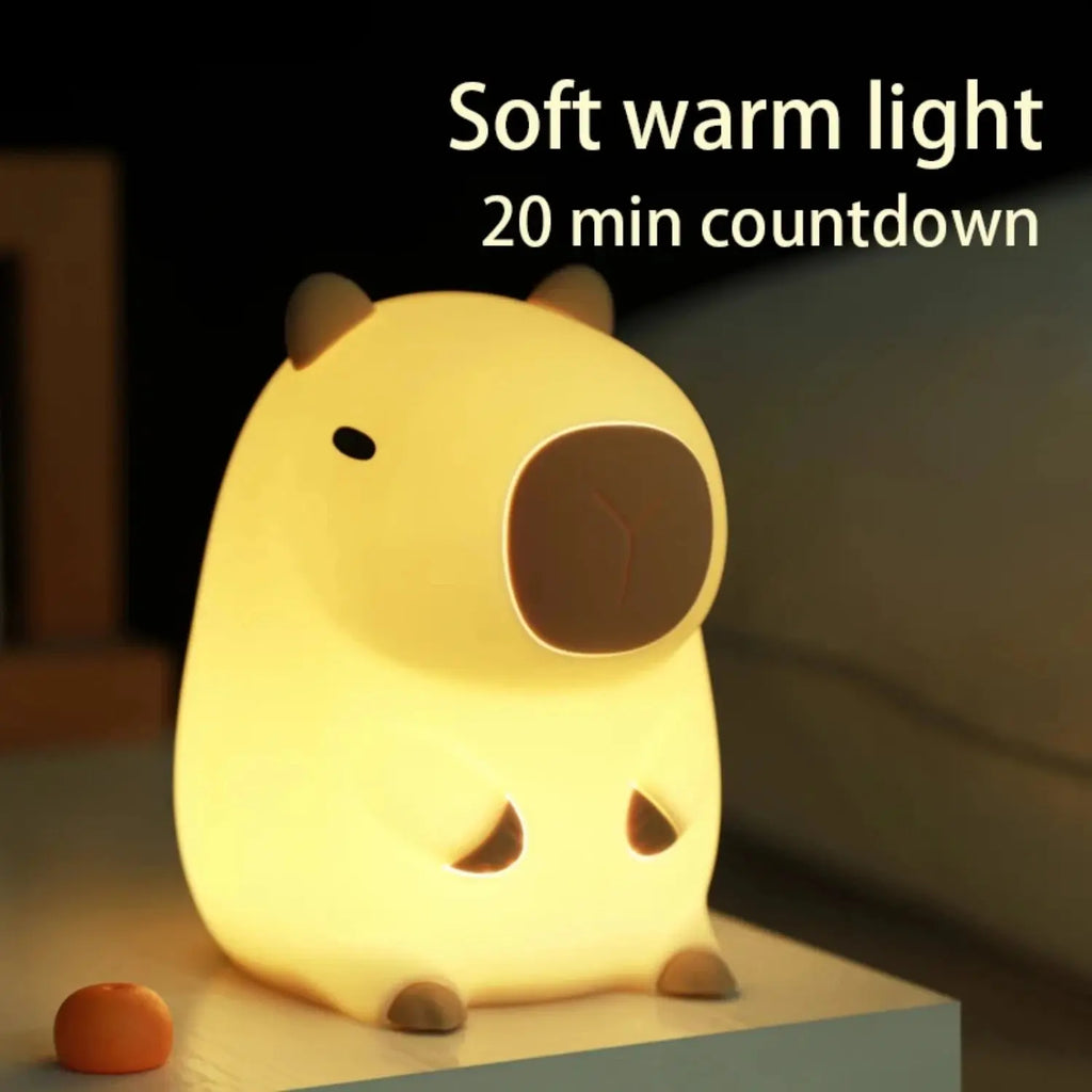 Cute Silicone Capybara Night Light, Touch-Activated Indoor Light Decor for Home Improvement