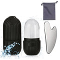 Silicone Facial Ice Mold, Ice Roller and Stainless Steel Gua Sha Tool Set with Storage Bag, 2 Counts/Set Reusable Facial Care Tools, Manual Massage Supplies, Skincare Products, Self Care Products #GLOBAL PICKS