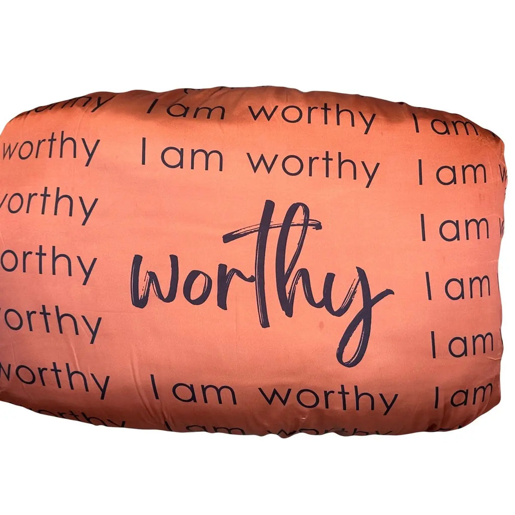 BROWN IMPORTANT AFFIRMATION SATIN SILK PILLOWCASE