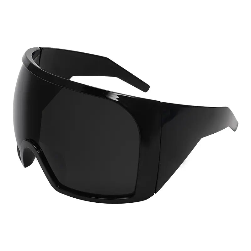 Wrap around Oversized Sunglasses for Women Men Cool Futuristic Rave Trendy Sunglasses Big Curved Shield Sun Glasses