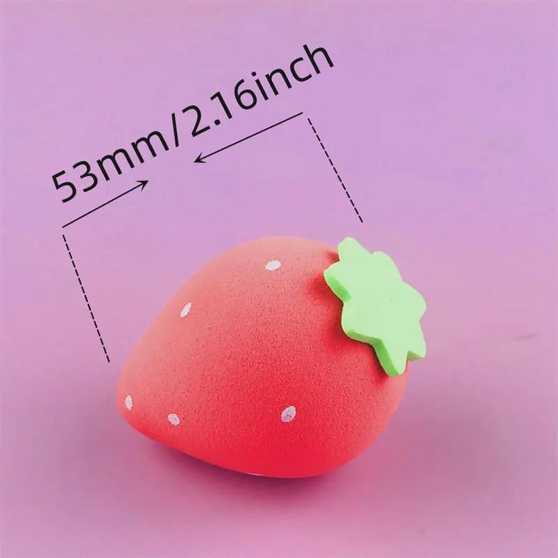 Cute Strawberry Shaped Makeup Sponge, 1 Count Portable Dry & Wet Dual Use Beauty Sponge, Soft Strawberry Beauty Blender, Professional Makeup Cosmetic Tool for Women