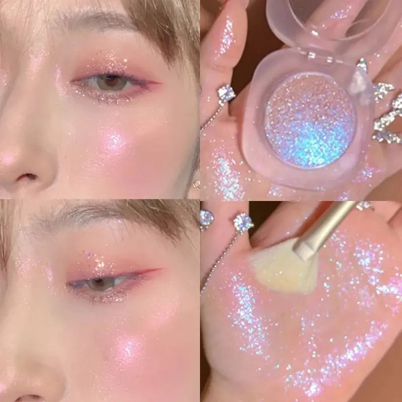 Diamond Glitter Mashed Potatoes Highlighter Diamond Highlighter Makeup Gel Face and Body Brighten Glitter Natural Contour Makeup Bronzer Cosmetic