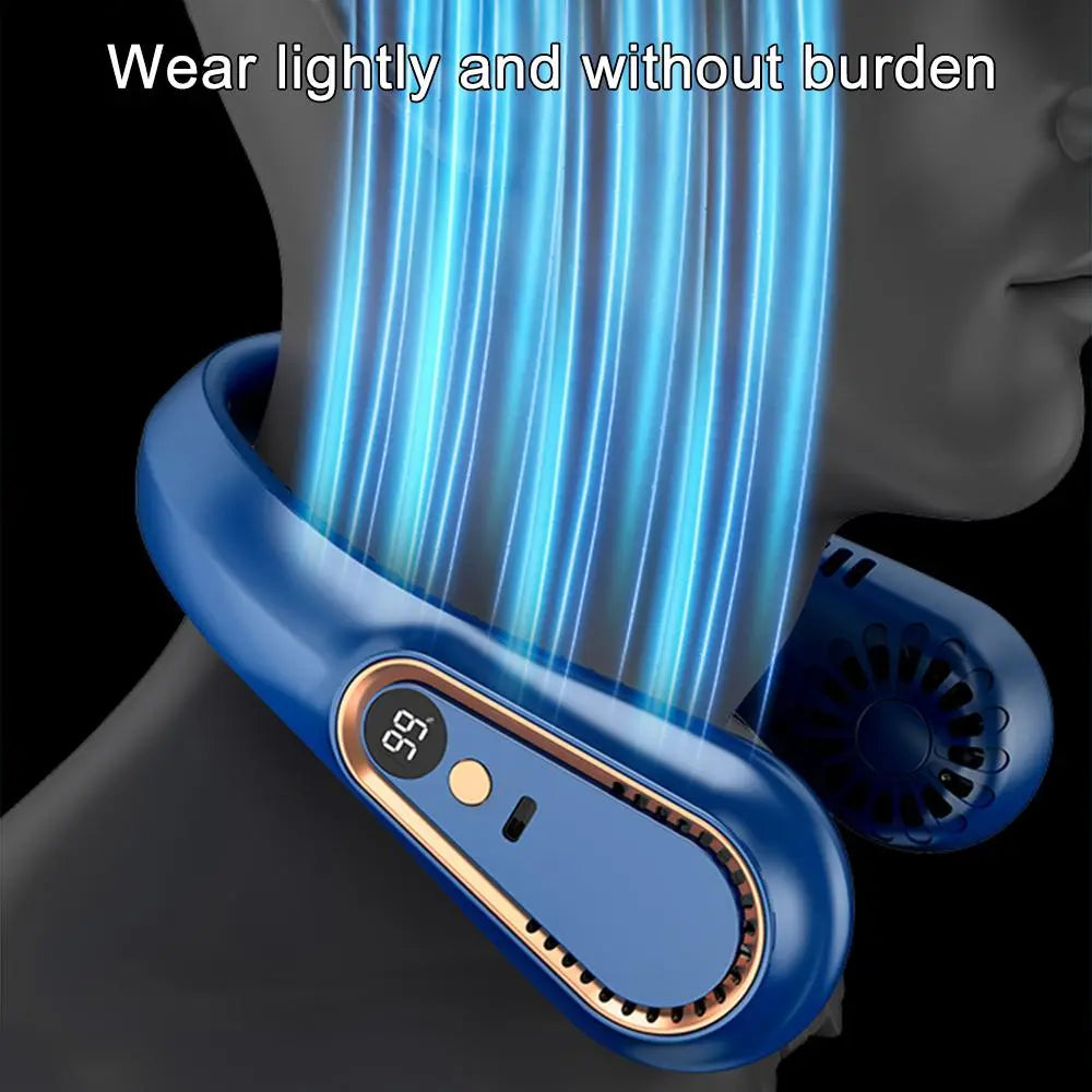Portable Neck Fan, USB Rechargeable Neck Fan, Adjustable Speed Settings Neck Fan, Wearable Personal Fan, Personal Fan for Outdoor, Travel, Camping, Hiking