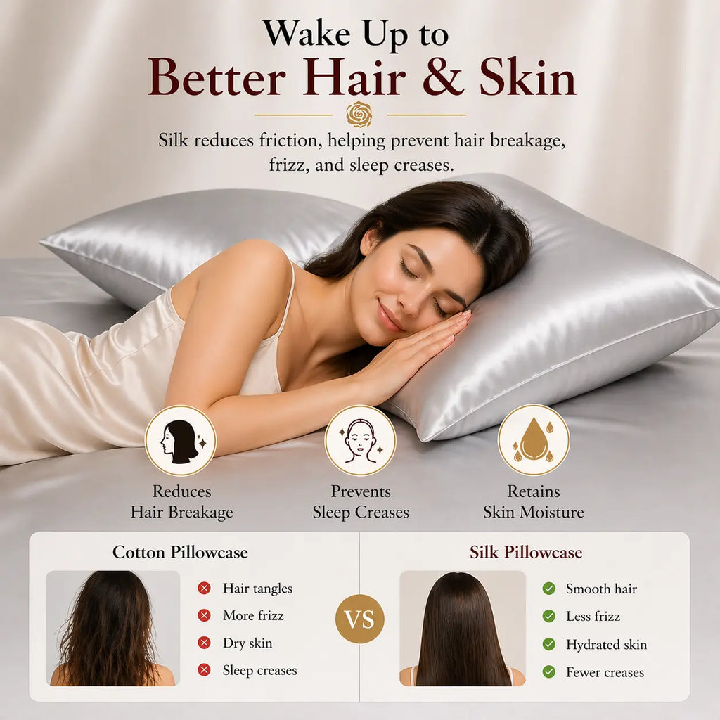 100% Mulberry Silk Pillowcase - 22 Momme, 6A, Made in USA