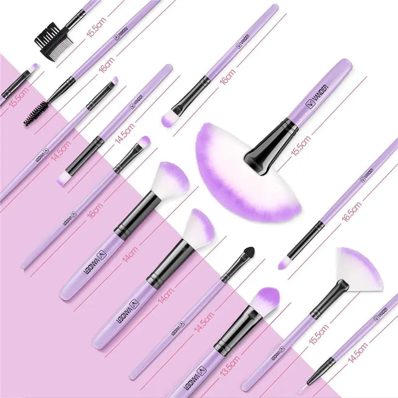 Make up Brushes, VANDER Professional 32Pcs Makeup Brush Set, Makeup Brushes Set Foundation Blending Cosmetic Brush Set Kit,Purple