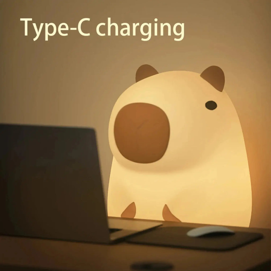 Cute Silicone Capybara Night Light, Touch-Activated Indoor Light Decor for Home Improvement