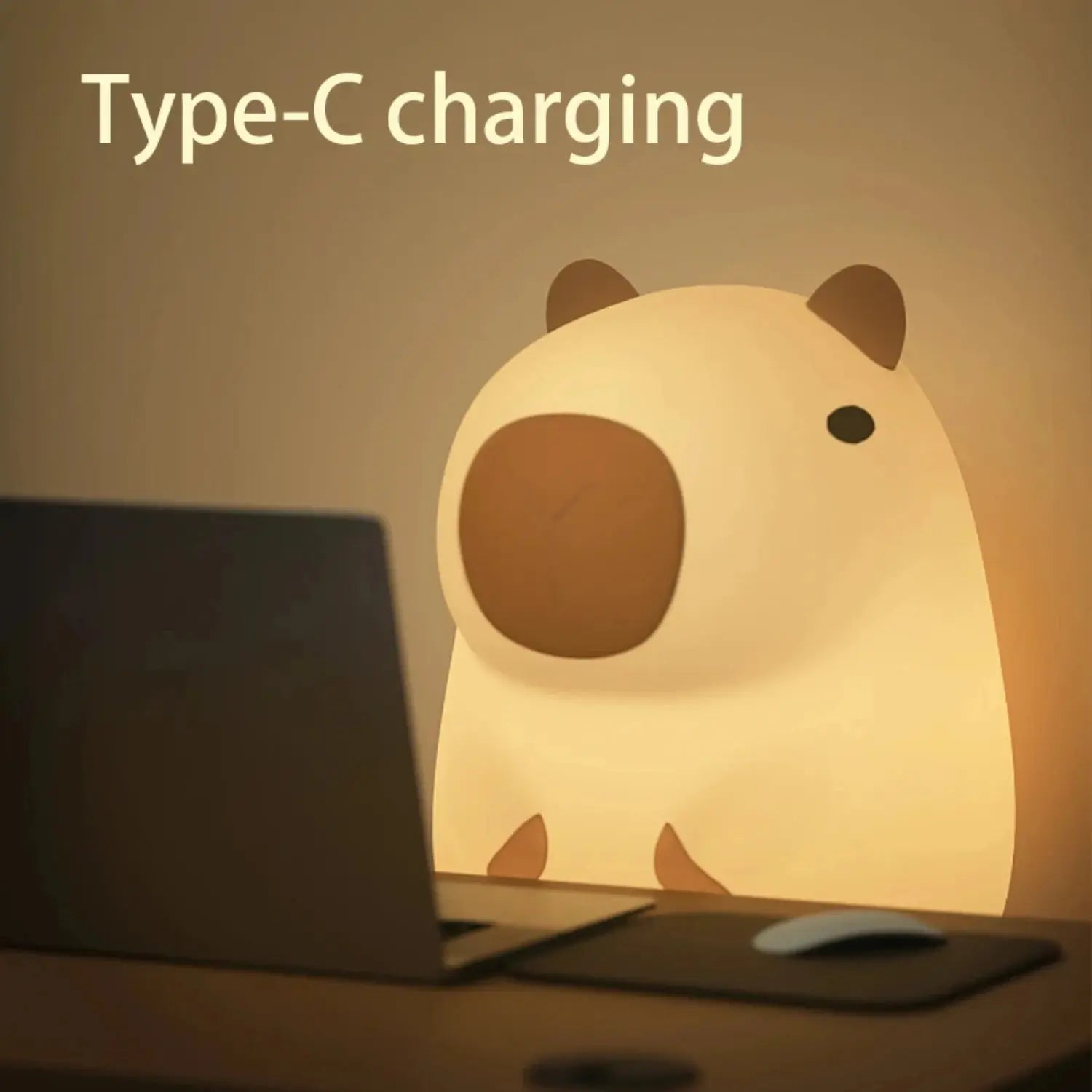 Cute Silicone Capybara Night Light, Touch-Activated Indoor Light Decor for Home Improvement