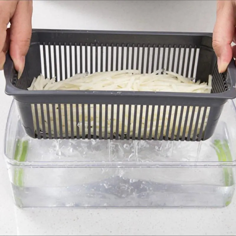 Multifunctional Vegetable Chopper, 1 Set Fruit & Vegetable Chopper with Blades, Manual Vegetable Cutter, Vegetable Grater, Kitchen Utensils & Gadgets