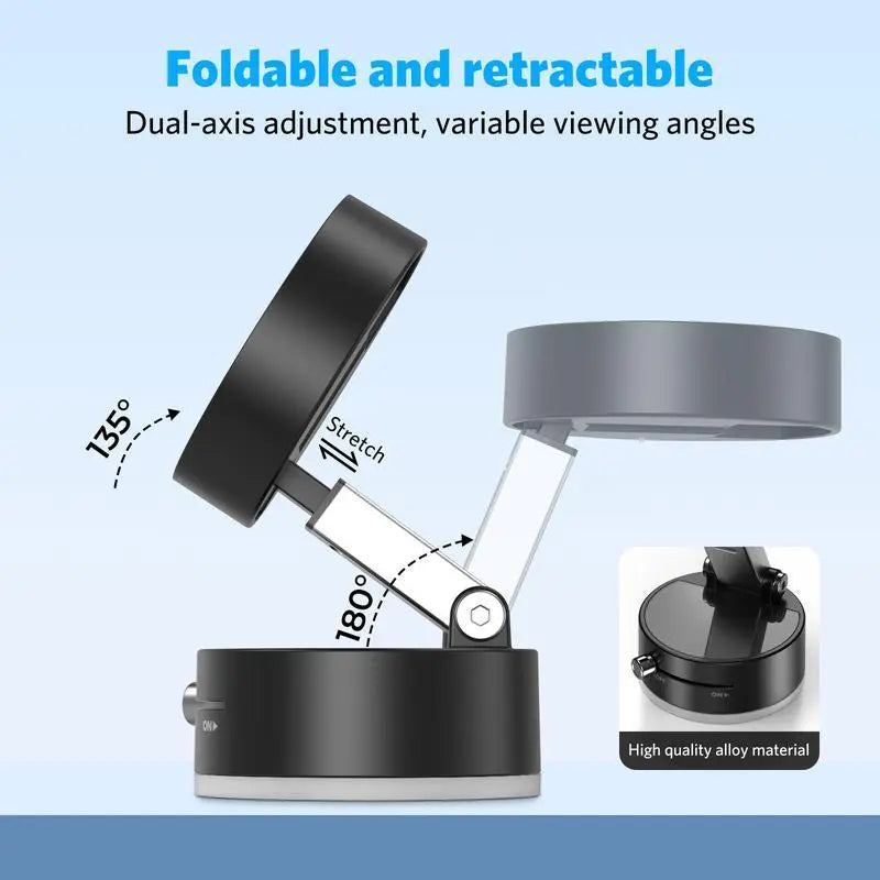 Vacuum Magnetic Car Phone Holder, 1 Count Foldable Portable Car Phone Holder, Multi-Scene Use Car Phone Mount for Car, Gym & More