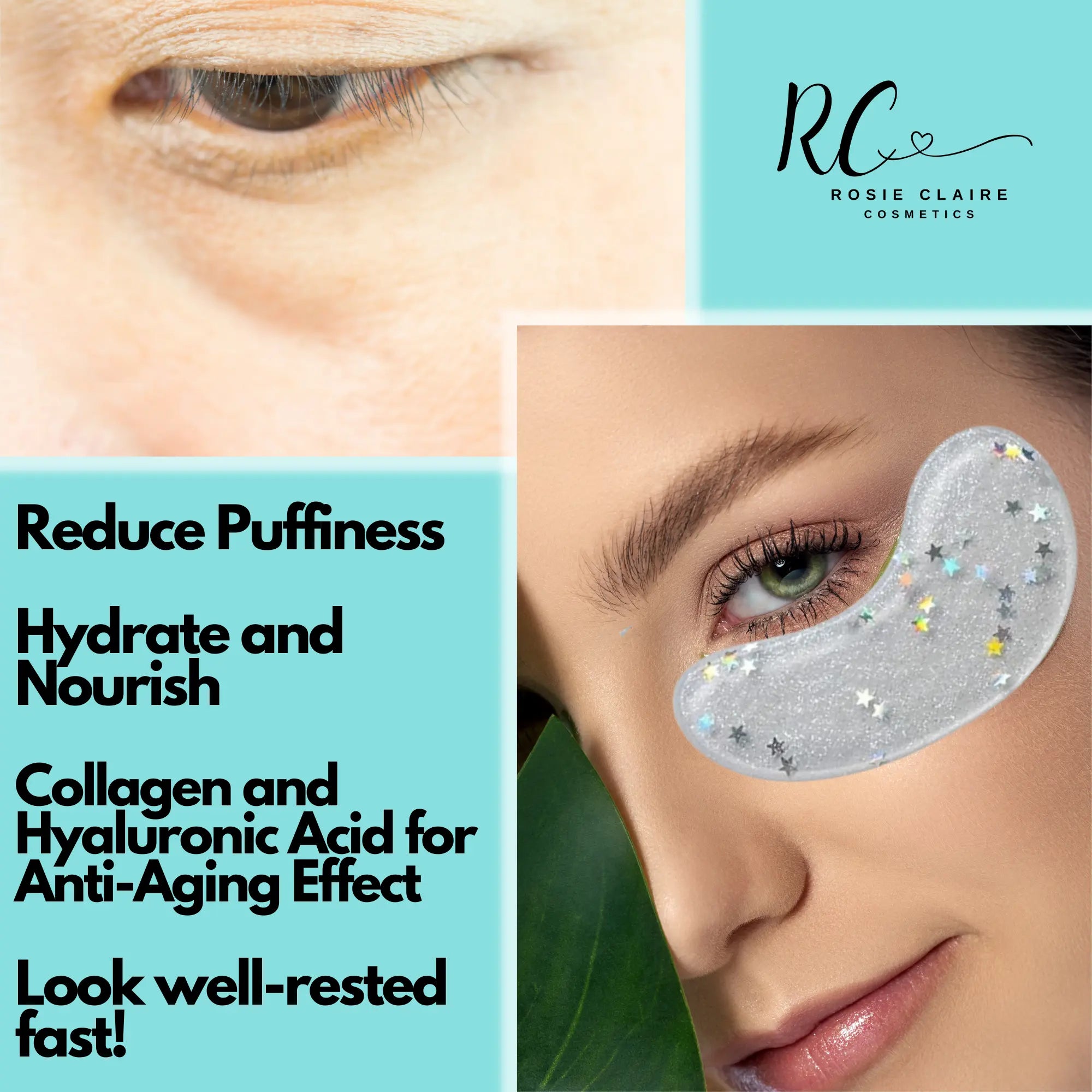 Rosie Claire Cosmetics Bright Eyes Collagen and Hyaluronic Acid under Eye Patches Soothing