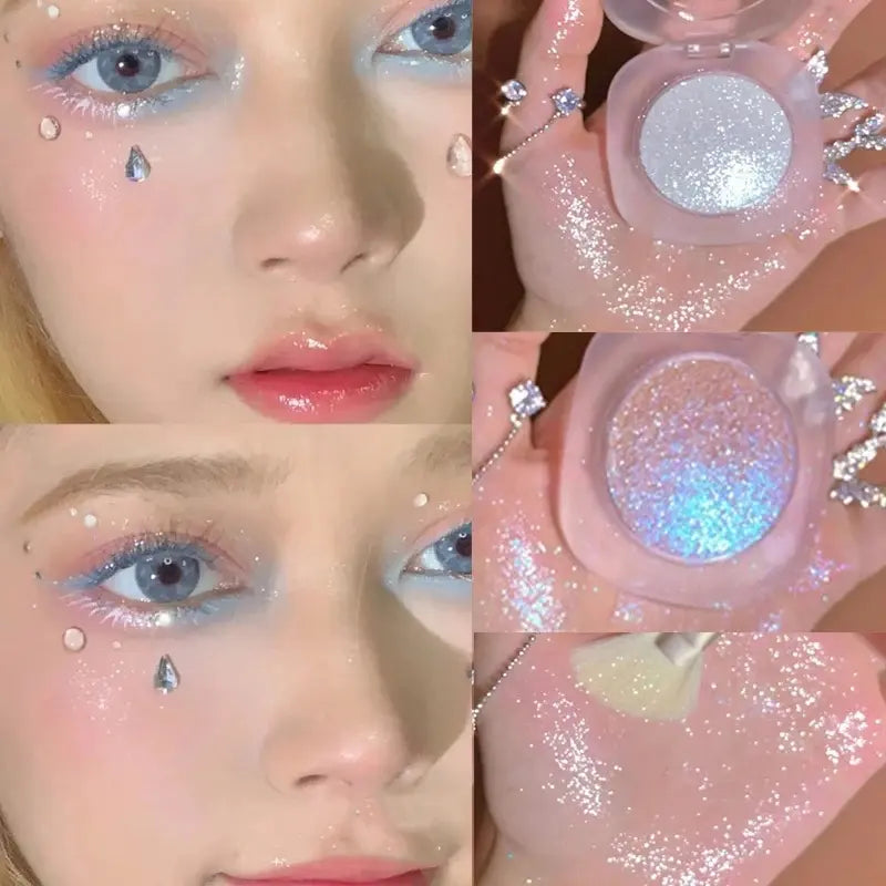 Diamond Glitter Mashed Potatoes Highlighter Diamond Highlighter Makeup Gel Face and Body Brighten Glitter Natural Contour Makeup Bronzer Cosmetic