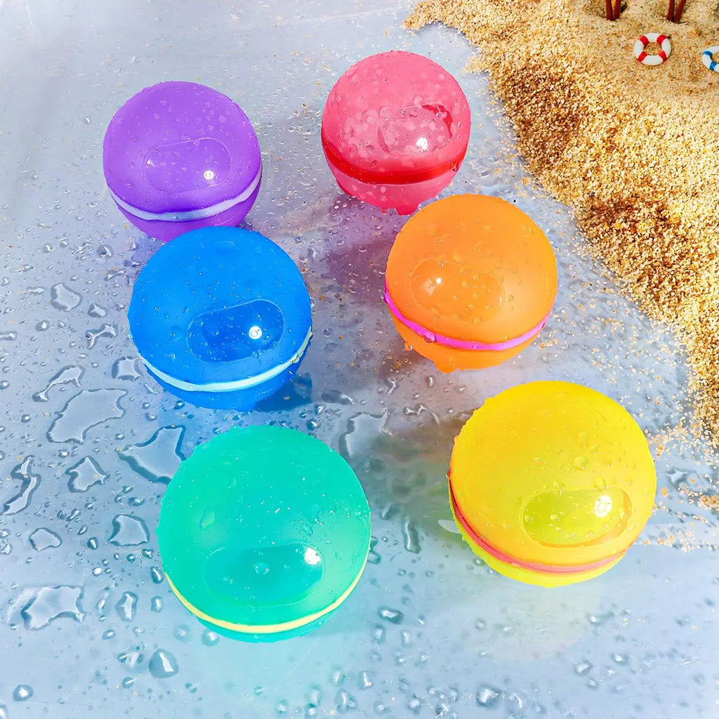 Reusable Water Balloons, Magnetic Silicone Refillable Water Splash Balls, Quick-Fill, Durable & Leak-Proof Water Toy for Outdoor Summer Fun
