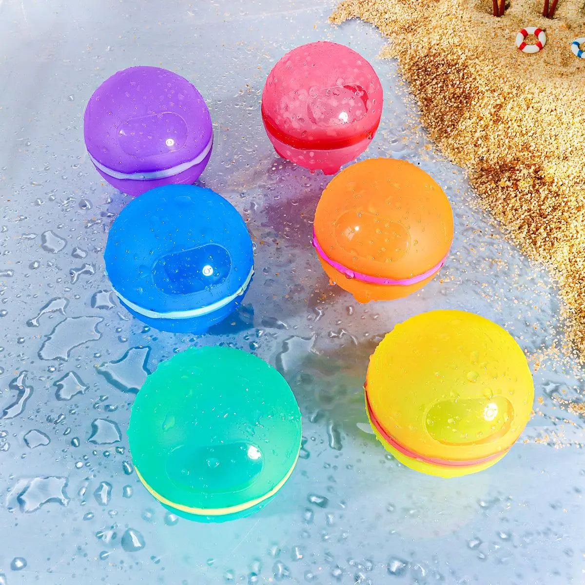 Reusable Water Balloons, Magnetic Silicone Refillable Water Splash Balls, Quick-Fill, Durable & Leak-Proof Water Toy for Outdoor Summer Fun