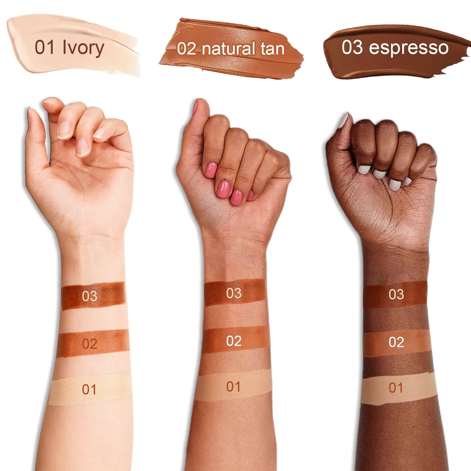 Aliver Concealer & Foundation-Color Changing Concealer Stick with Soft Brush,Waterproof & Sweatproof, Long Lasting Makeup Full Concealer Stick