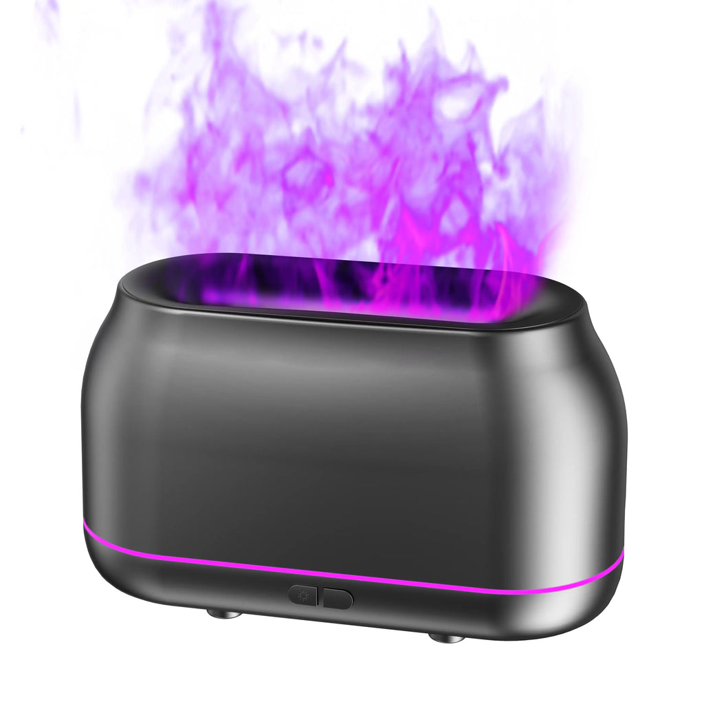 Silent 7-Color LED Flame Essential Oil Diffuser, Auto-Off Humidifier, 160Ml Capacity for Home, Office & Yoga
