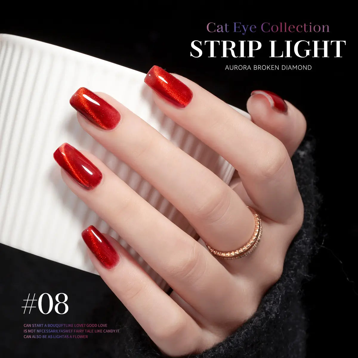 SUBOYER Cat Eye Gel Nail Polish, Available in Pink, Red, Purple, Blue, and Green, Creates an Ice Crystal-Like Cat Eye Effect and 9D Holographic Shimmer. Requires Curing with a UV Lamp. Suitable for Home Manicures and Professional Nail Salons.