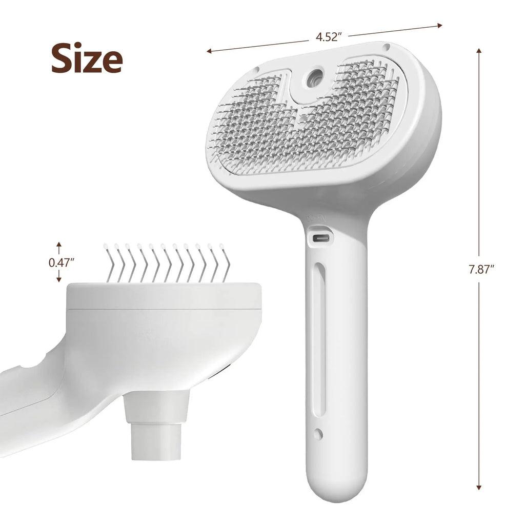 [Creator Pick] Cat Steam Brush, 3 in 1 Steamy Cat Brush with Release Button and Tank, Anti-Static Pet Spray Hair Removal Comb Shedding Grooming Kit Grooming Trimming Tool
