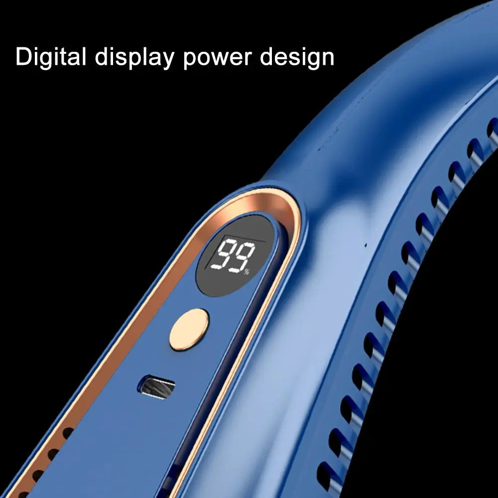 Portable Neck Fan, USB Rechargeable Neck Fan, Adjustable Speed Settings Neck Fan, Wearable Personal Fan, Personal Fan for Outdoor, Travel, Camping, Hiking
