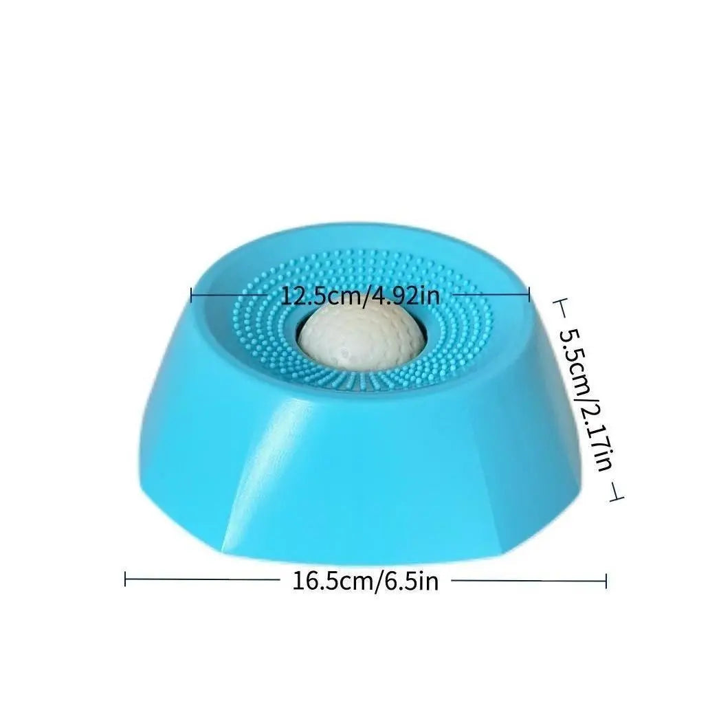 Non-Slip Slow Feeder Dog Bowl with Built-In Fun Ball, Perfect for Bone Broth and Yogurt, Suitable for Large, Medium, and Small Dog Breeds, an Ideal Choice for Dietary Supplements and Post-Surgery Nutrition.