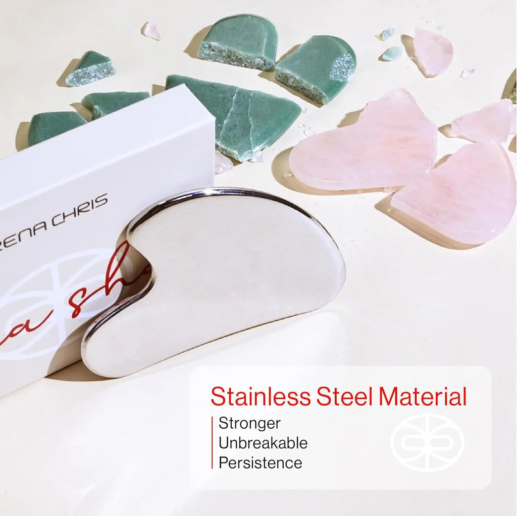 Rena Chris Stainless Steel Facial Skincare Tool/Gua Sha/Anti-Aging/Jawline/Dark Circle/Puffiness