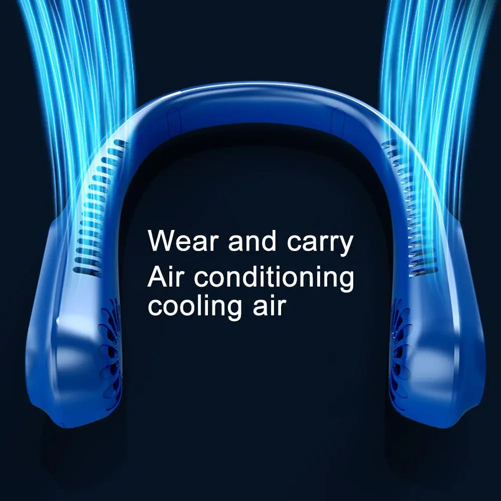 Portable Neck Fan, USB Rechargeable Neck Fan, Adjustable Speed Settings Neck Fan, Wearable Personal Fan, Personal Fan for Outdoor, Travel, Camping, Hiking