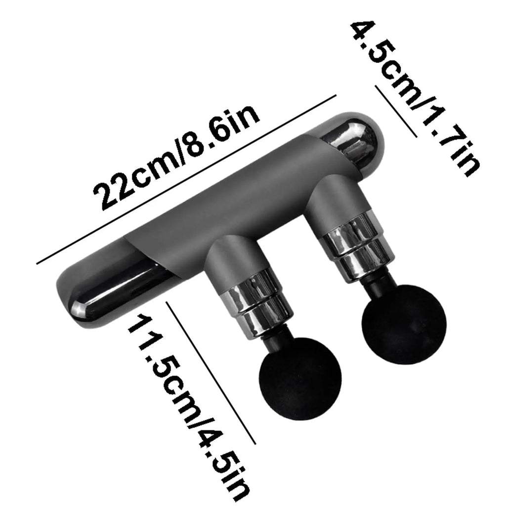 Portable Plastic Massage Gun with 6 Speeds Double Head Handheld Massager Quiet Powerful Percussion Massager for Pain Relief Powerful