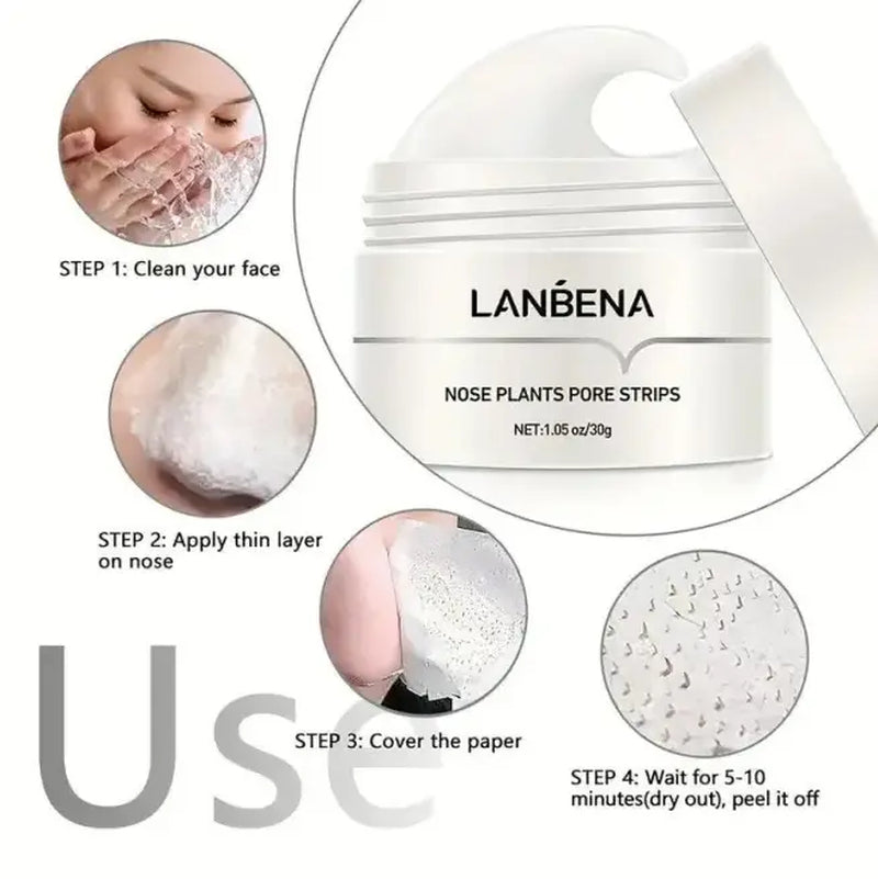 LANBENA Nose Mask Pore Strip Blackhead Remover Tearing Patch Care Skin Nasal Deep Clean Deaning Acne Treatment Skin Care Mask Beauty Persenal Care