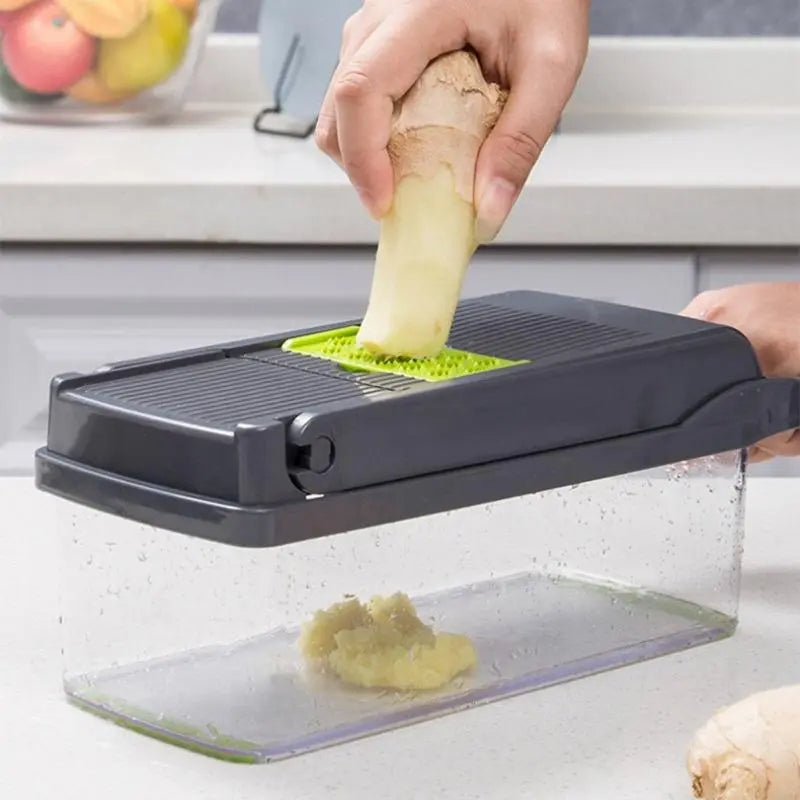 Multifunctional Vegetable Chopper, 1 Set Fruit & Vegetable Chopper with Blades, Manual Vegetable Cutter, Vegetable Grater, Kitchen Utensils & Gadgets