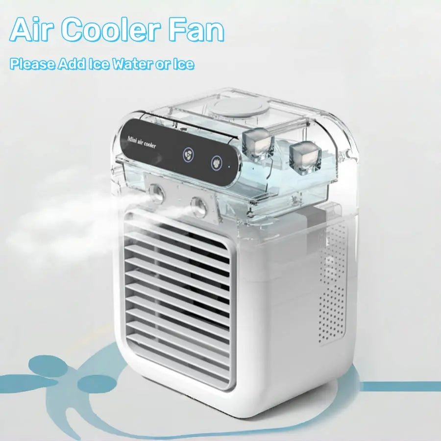 Portable Air Cooler Fan, Water Cooling Fan for Room & Office Use, Perfect Gift for Father'S Day, Ideal for Car Ventilation, Rechargeable Cooling Fan