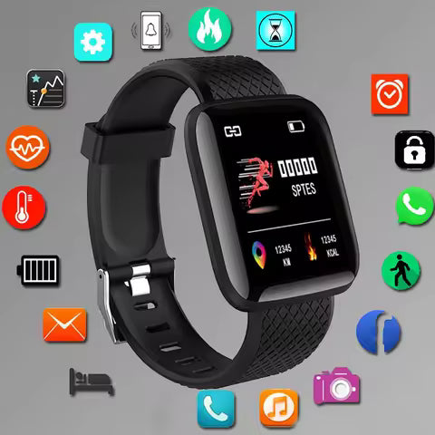 Smartwatch para hombre y mujer, reloj de pulsera inteligente, monitor de fitness, pulsera de regalo de cumpleaños, reloj electrónico para Android iOS