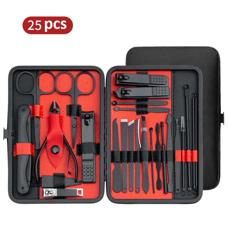 Manicura set completo kit acero inoxidable uñas