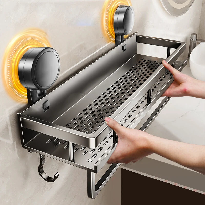 Estante de baño con ventosa sin taladro, estante de