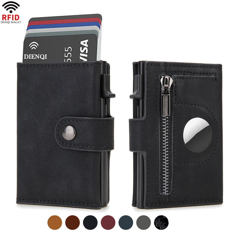 Carteras Rfid de fibra de carbono para hombre, Mini
