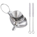 Juego de embudos de cocina de acero inoxidable