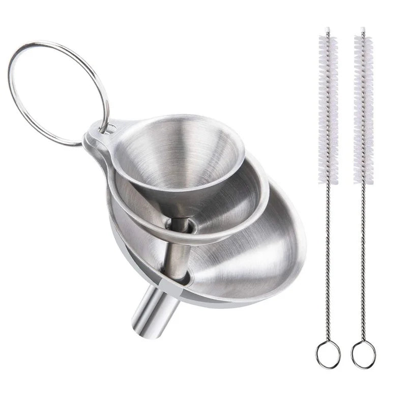 Juego de embudos de cocina de acero inoxidable