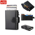 Billetera de cuero de microfibra Rfid para hombre