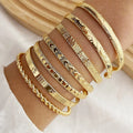 Set dorado mujer metal moda joyería