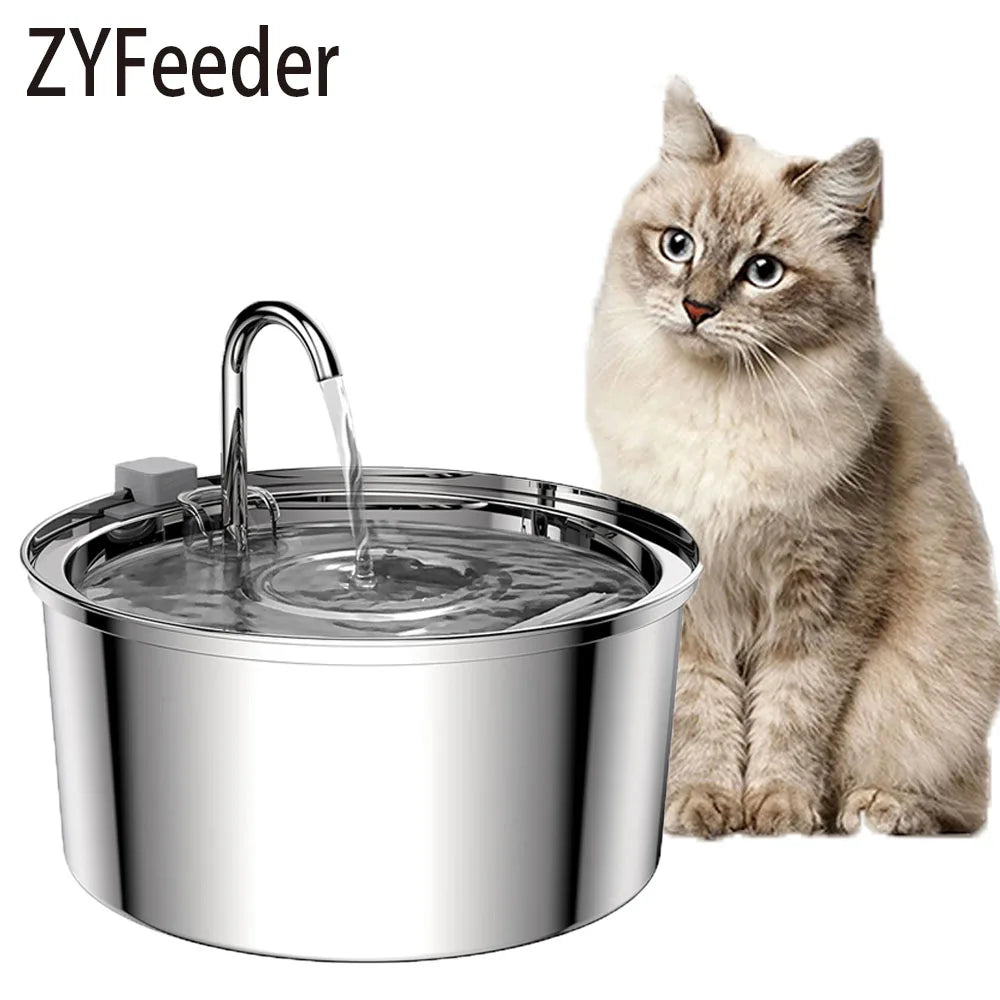 Alimentador de agua de acero inoxidable para mascotas