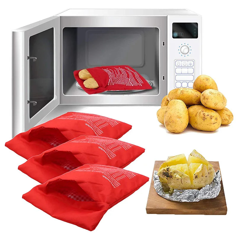 Bolsa de patatas para microondas, bolsa reutilizable