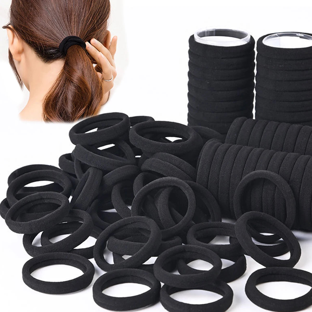 Negro y blanco cabello bandas mujer cabello