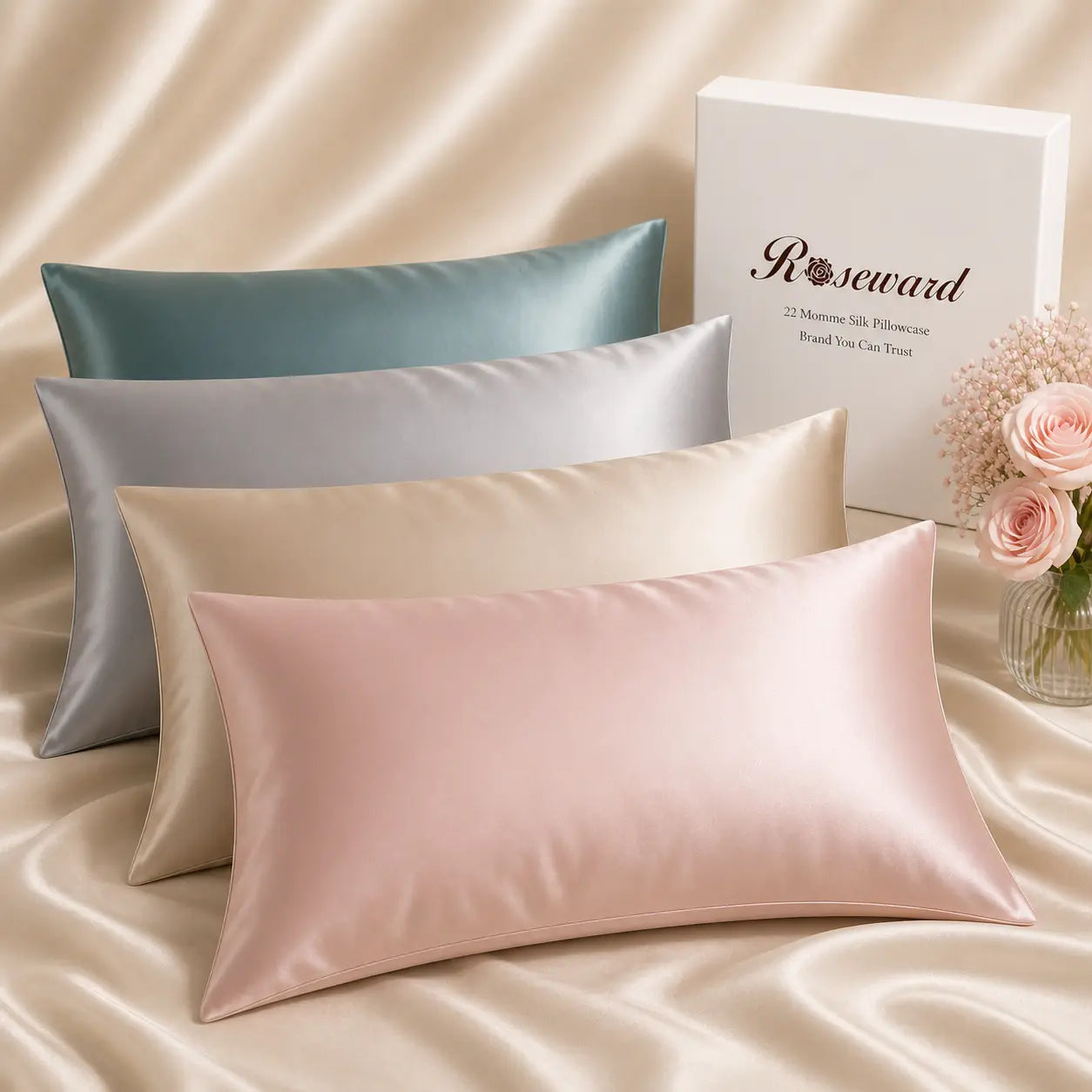 100% Mulberry Silk Pillowcase - 22 Momme, 6A, Made in USA