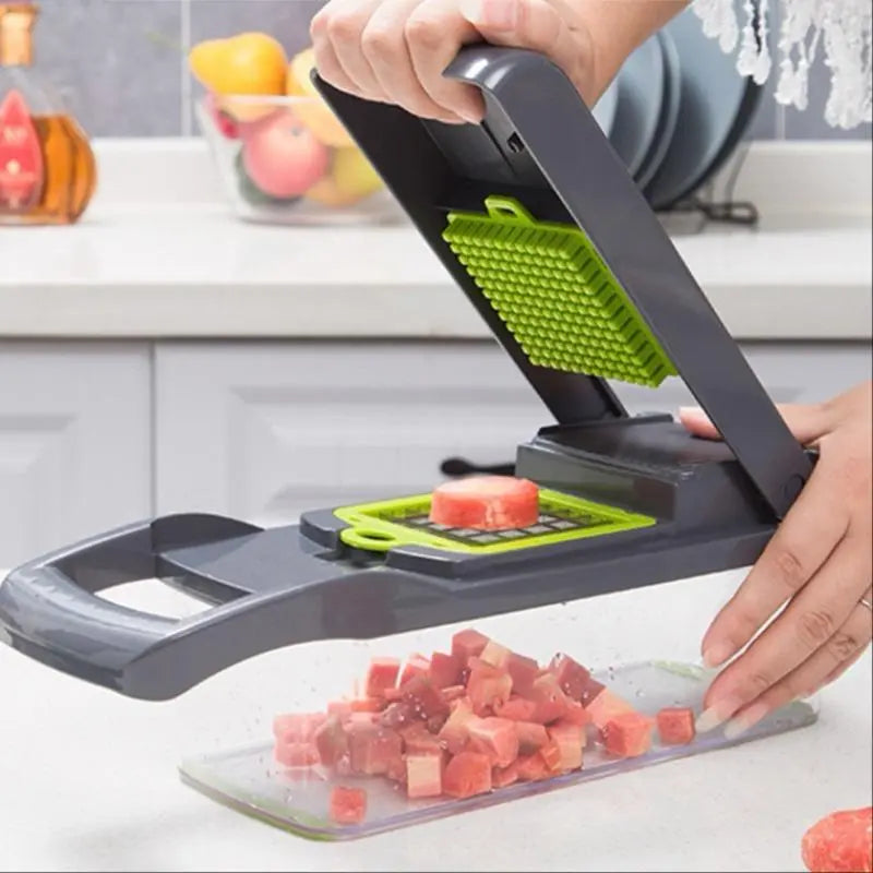 Multifunctional Vegetable Chopper, 1 Set Fruit & Vegetable Chopper with Blades, Manual Vegetable Cutter, Vegetable Grater, Kitchen Utensils & Gadgets