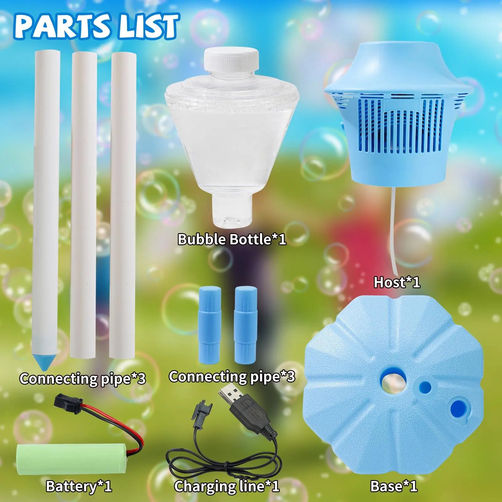 Bubble Machine Toys for Kids, Outdoor Bubble Blower Toy with Adjustable Stand, Bubble Maker with LED Lights, Garden Birthday Wedding Summer Party Bubble Toy